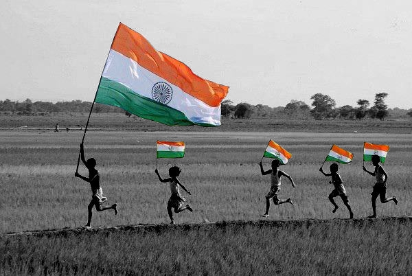 inidna-flag-black-and-white-with-color-photo
